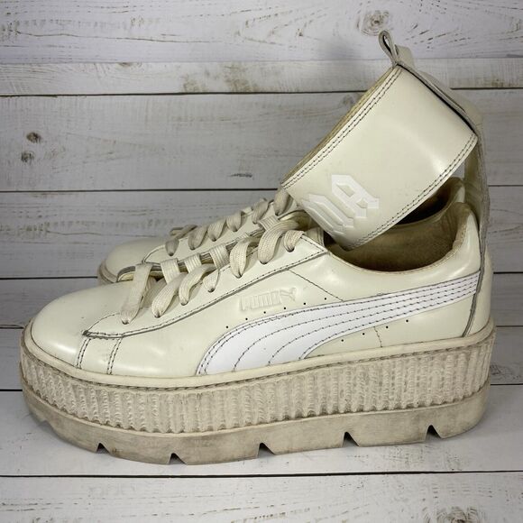 Puma x Rihanna Fenty Ankle Strap Creeper Women Size 9 Vanilla Ice White Platform - Picture 4 of 8